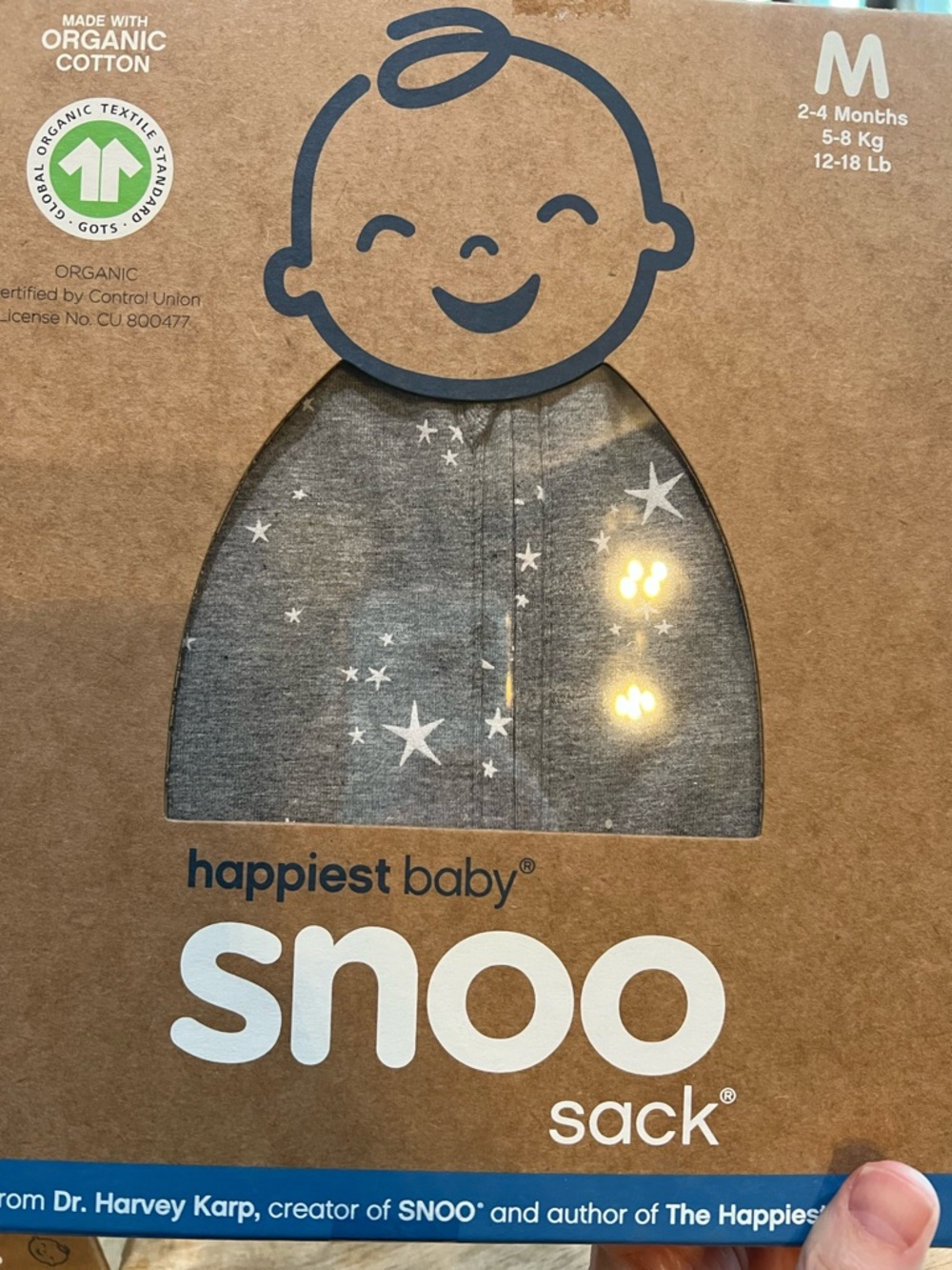 happiest baby Snoo Sack - Gray Star Print (M)
